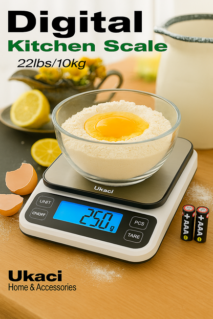Balance Cuisine Electronique 10kg /22lb, Balance numérique avec LCD, Balance de cuisine alimentaire, Balance de cuisine digitale compacte, Petit Electroménager balance pour cuisine,