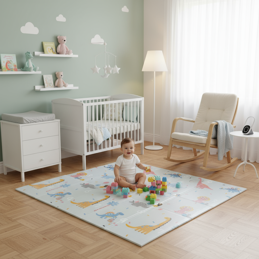 Tapis d'Éveil Réversible - Tapis de Jeux Bébé Sécurisé - Léger et Pliable - Facile à Plier, Ranger et Transporter - avec Un Design Amusant - 200x150x1cm -