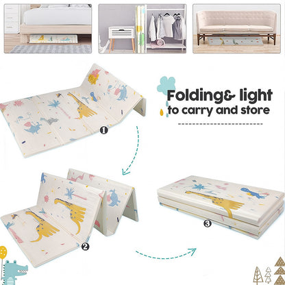 Tapis d'Éveil Réversible - Tapis de Jeux Bébé Sécurisé - Léger et Pliable - Facile à Plier, Ranger et Transporter - avec Un Design Amusant - 200x150x1cm -